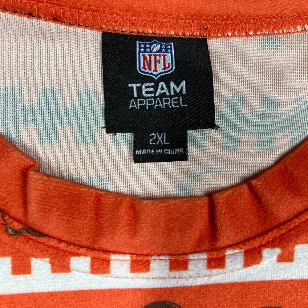 Cleveland Browns Pajamas Men's 2XL Orange Christmas Reindeer‎ Top Bottoms NFL